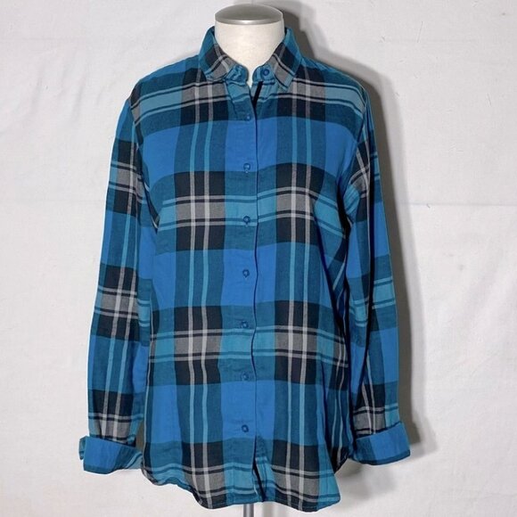 KUHL Blue Plaid Button up Shirt M - Picture 1 of 14
